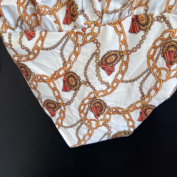 Zara Accessories long sleeve gold chain print bodysuit Size Small A1 Bodysuit - Picture 3 of 8